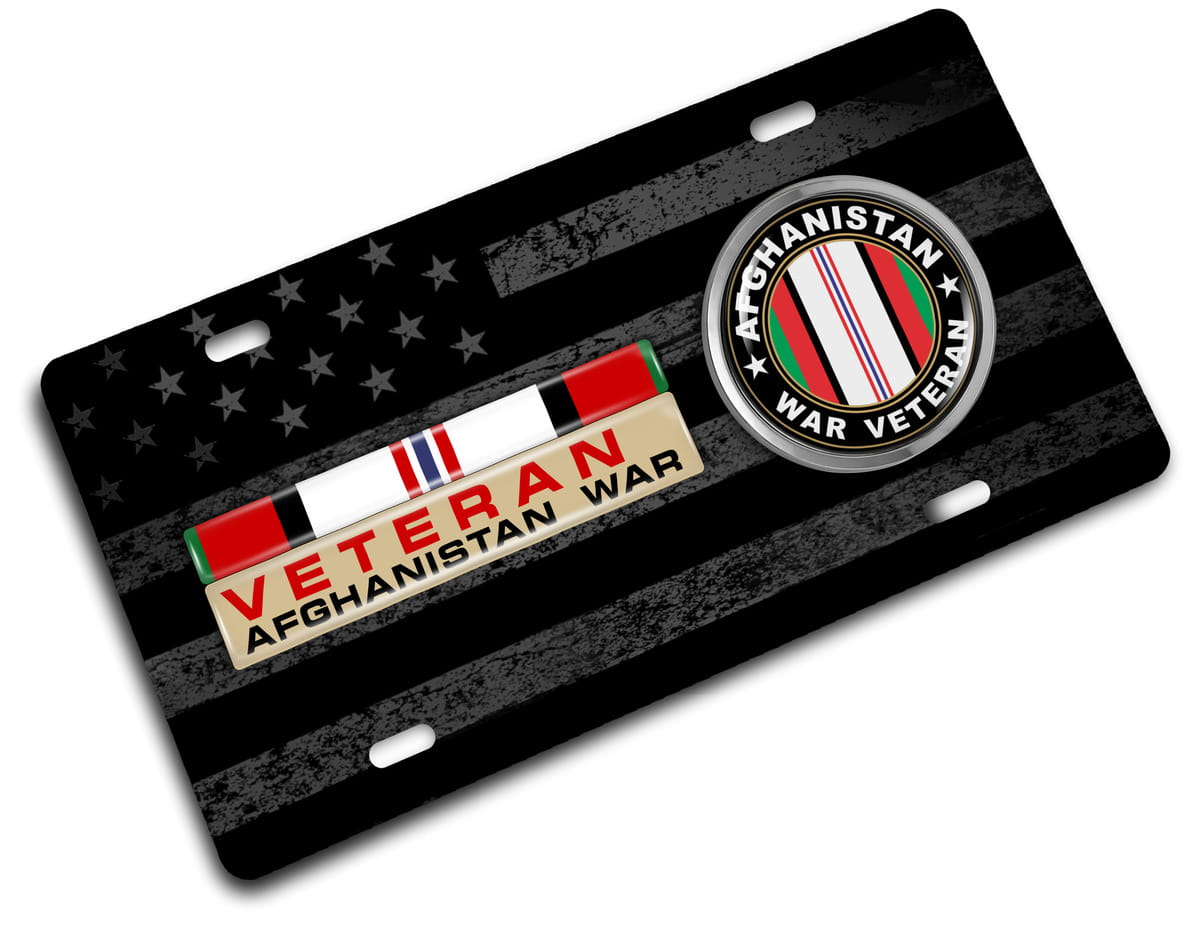 Afghanistan Veteran - Stainless Steel Car License Plate